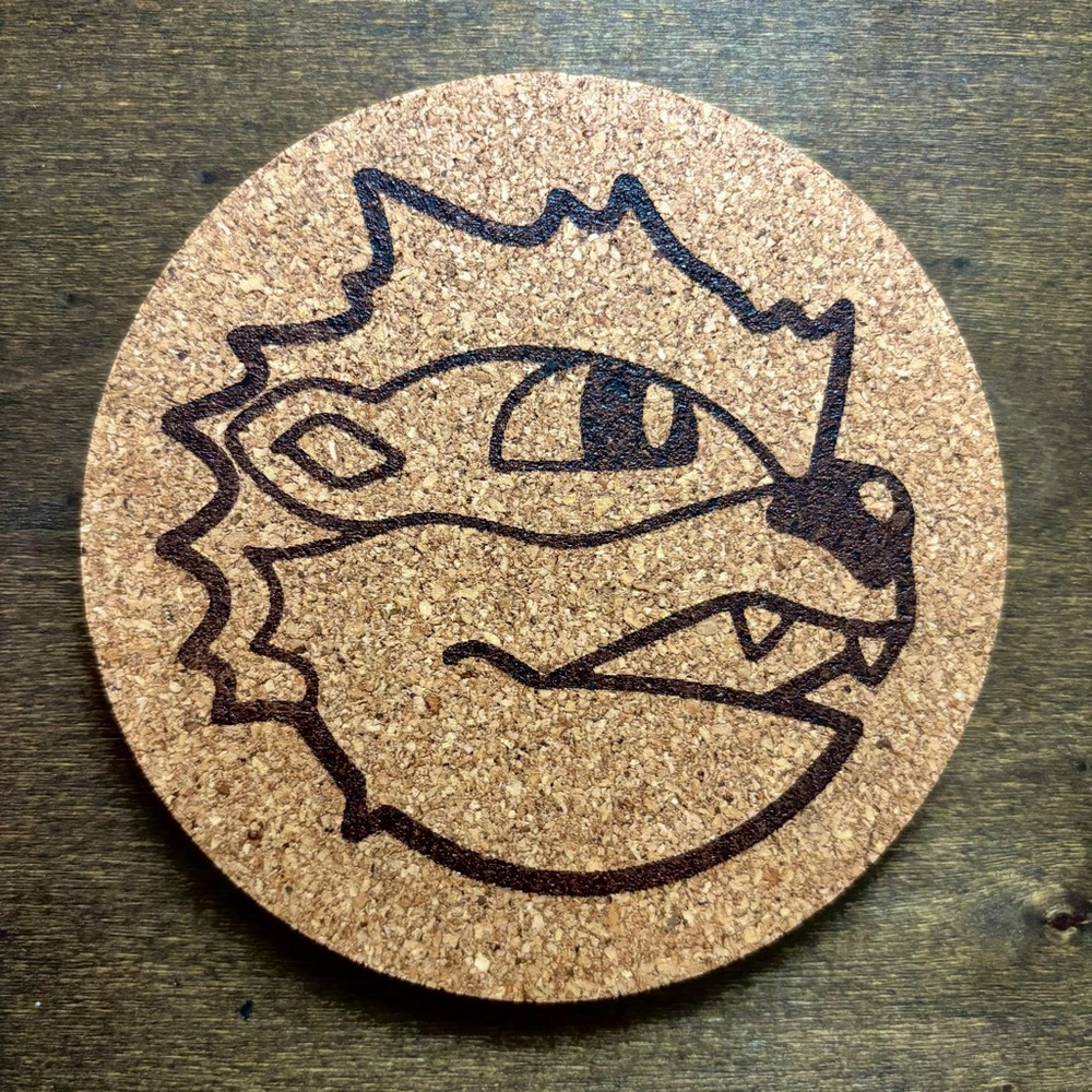Pokemon Arcanine Face Laser Engraved Cork Coaster